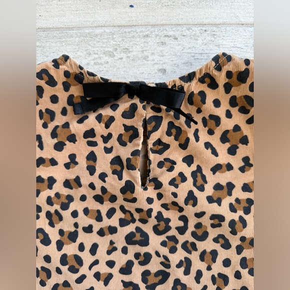 Carters Girls Cheetah Print Corduroy Short Sleeve Dress - Size 4/5 - Picture 4 of 4